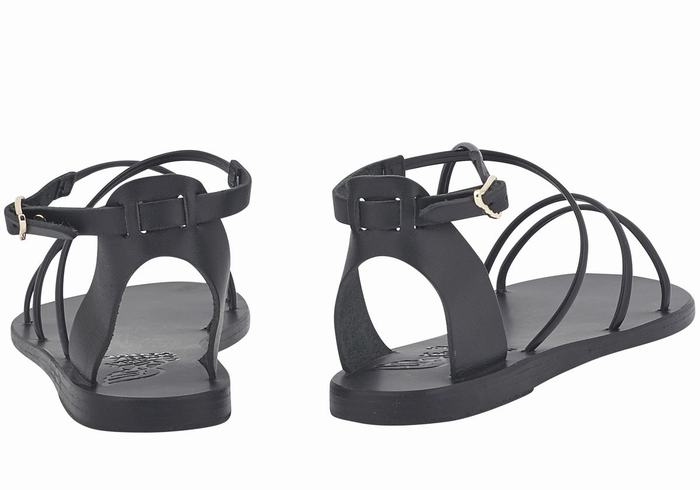 Ancient Greek Sandals Meloivia Women Ankle Strap Sandals Black | ALO3260VY