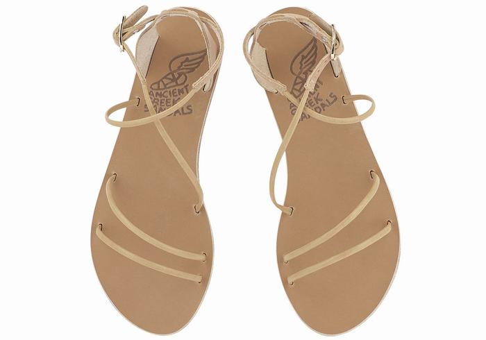 Ancient Greek Sandals Meloivia Women Ankle Strap Sandals Beige | MWM2952QE