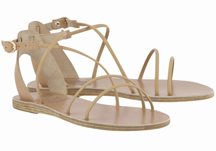 Ancient Greek Sandals Meloivia Women Ankle Strap Sandals Beige | MWM2952QE