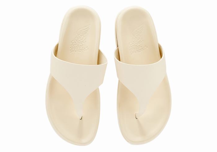 Ancient Greek Sandals Mera Footbed Women Flip Flops White | HDF1417KA