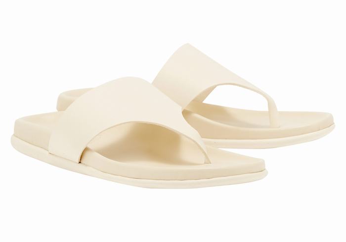 Ancient Greek Sandals Mera Footbed Women Flip Flops White | HDF1417KA