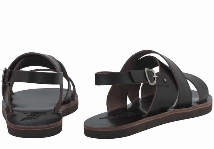 Ancient Greek Sandals Miltos Men Casual Sandals Chocolate | TQO3963IY