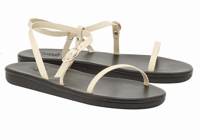 Ancient Greek Sandals Niove Women Back-Strap Sandals White | FLP6693UG