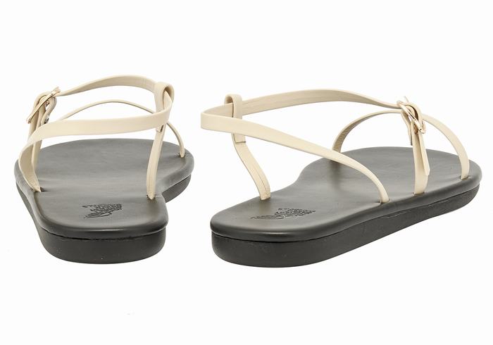 Ancient Greek Sandals Niove Women Back-Strap Sandals White | FLP6693UG