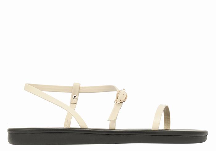 Ancient Greek Sandals Niove Women Back-Strap Sandals White | FLP6693UG