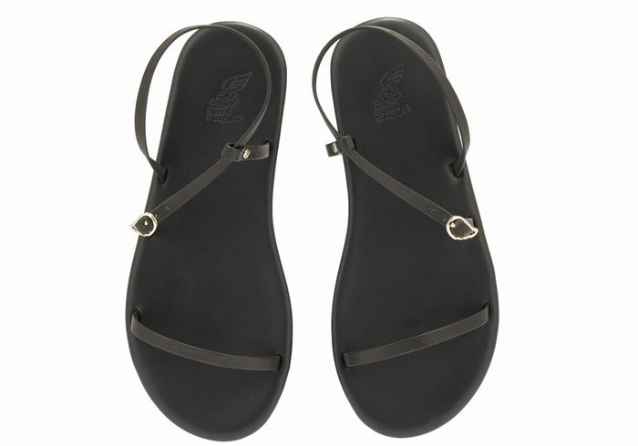 Ancient Greek Sandals Niove Women Back-Strap Sandals Black | ONZ543UC