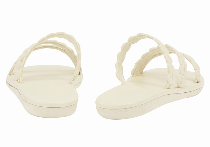 Ancient Greek Sandals Oceanis Women Slide Sandals White | IXY2121DQ