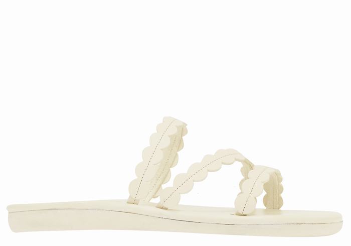 Ancient Greek Sandals Oceanis Women Slide Sandals White | IXY2121DQ