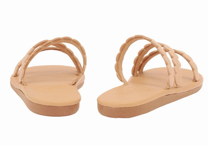 Ancient Greek Sandals Oceanis Women Slide Sandals Beige | MAF8687QX