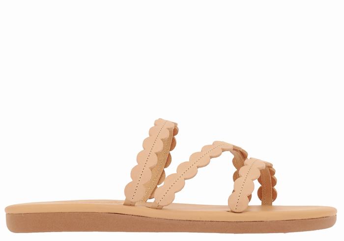 Ancient Greek Sandals Oceanis Women Slide Sandals Beige | MAF8687QX