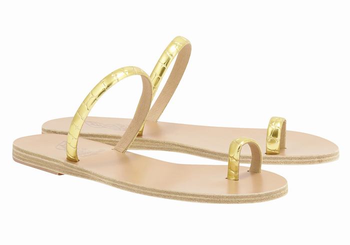 Ancient Greek Sandals Ophion Women Toe-Post Sandals Gold | PAW6983LG