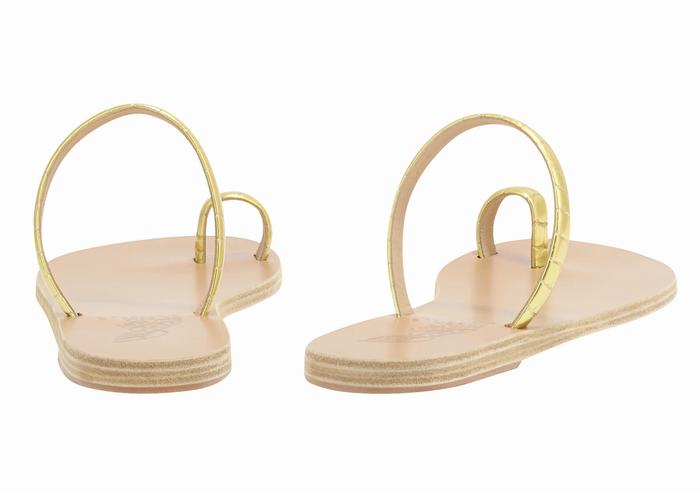 Ancient Greek Sandals Ophion Women Toe-Post Sandals Gold | PAW6983LG