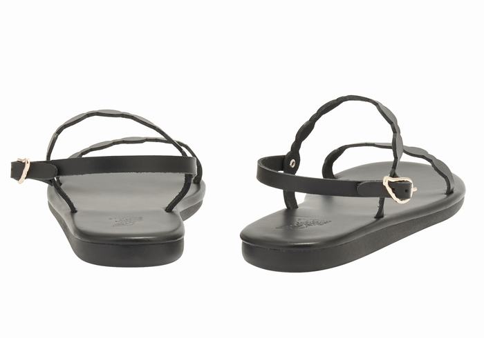 Ancient Greek Sandals Orion Women Back-Strap Sandals Black | VYV5185TA