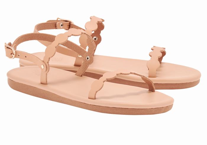 Ancient Greek Sandals Orion Women Back-Strap Sandals Beige | KRM7882IA