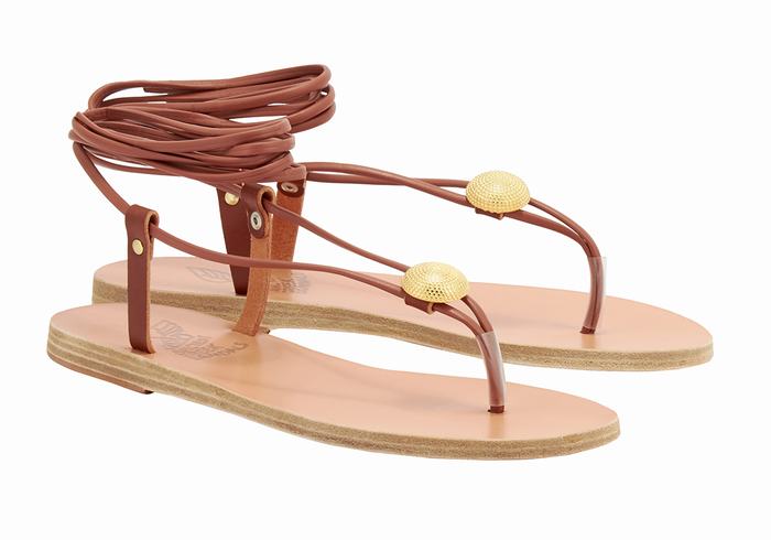 Ancient Greek Sandals Persephone Women Gladiator Sandals Red | AQT6765TF