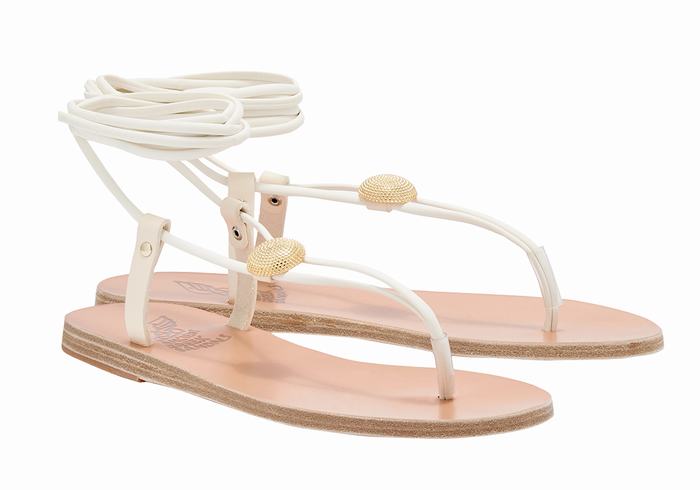 Ancient Greek Sandals Persephone Women Gladiator Sandals White | ALS4860JU