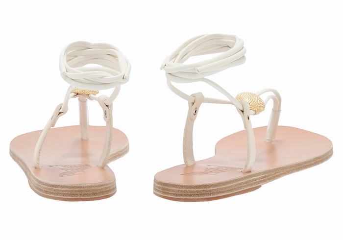 Ancient Greek Sandals Persephone Women Gladiator Sandals White | ALS4860JU