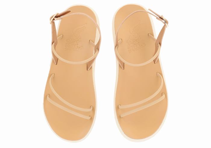 Ancient Greek Sandals Polis Women Back-Strap Sandals Beige | WAI3149QE