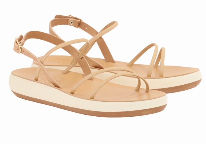 Ancient Greek Sandals Polis Women Back-Strap Sandals Beige | WAI3149QE