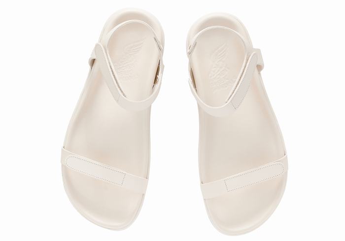 Ancient Greek Sandals Poros Women Back-Strap Sandals White | GPQ6419BF