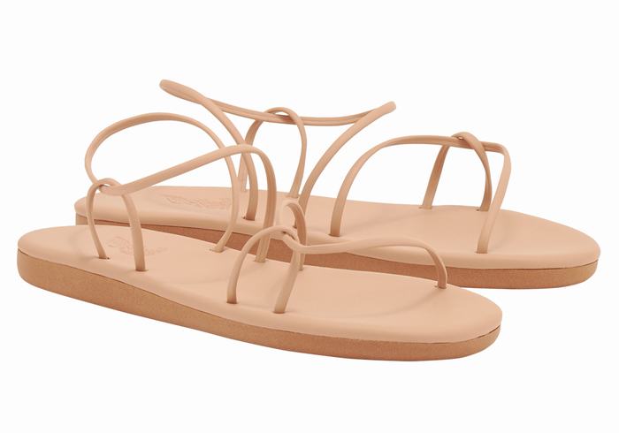 Ancient Greek Sandals Proorismos Women Back-Strap Sandals Beige | PXC9085JS