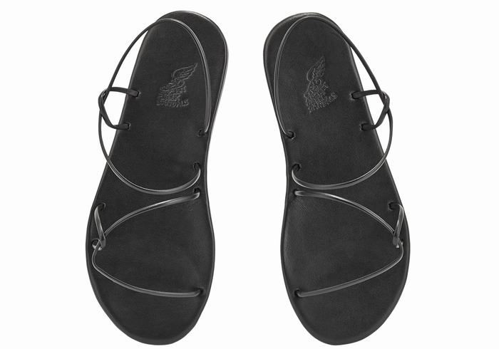 Ancient Greek Sandals Proorismos Women Back-Strap Sandals Black | LJZ8719CT