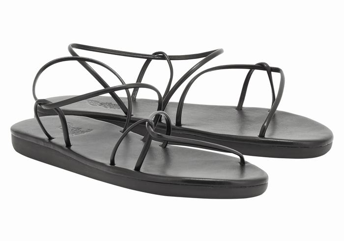 Ancient Greek Sandals Proorismos Women Back-Strap Sandals Black | LJZ8719CT