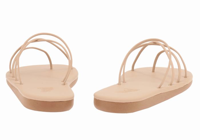 Ancient Greek Sandals Pu Women Slide Sandals Beige | QLR9439KU