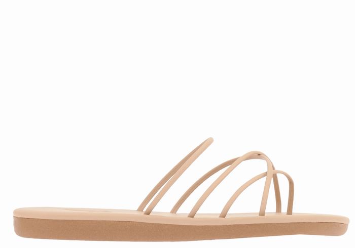 Ancient Greek Sandals Pu Women Slide Sandals Beige | QLR9439KU