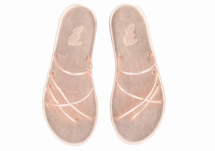 Ancient Greek Sandals Pu Women Slide Sandals Rose Gold | ESX4347WF