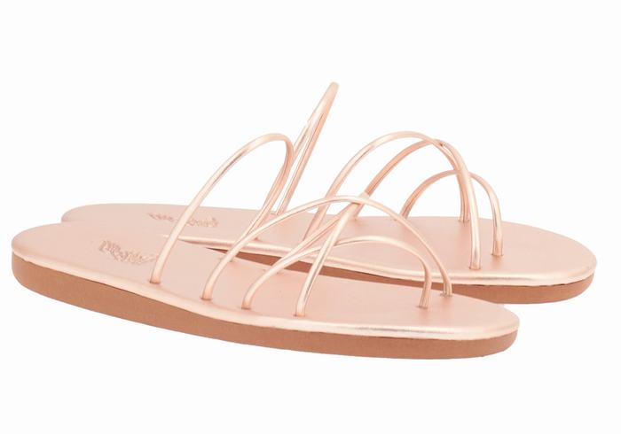 Ancient Greek Sandals Pu Women Slide Sandals Rose Gold | ESX4347WF