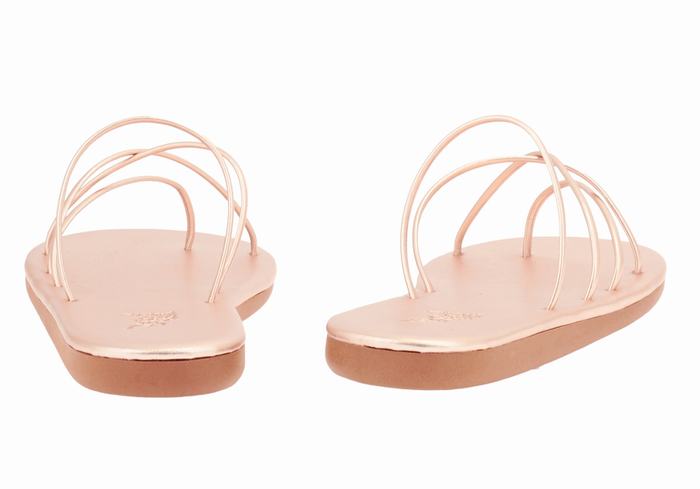 Ancient Greek Sandals Pu Women Slide Sandals Rose Gold | ESX4347WF