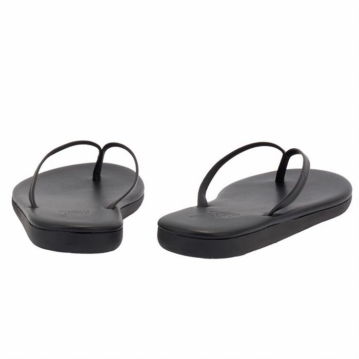 Ancient Greek Sandals Saionara Women Flip Flops Black | MOF1387NS