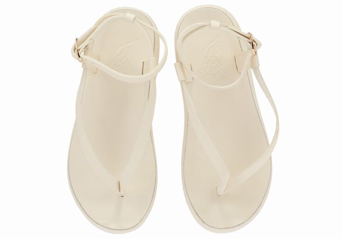 Ancient Greek Sandals Salomi Comfort Women Ankle Strap Sandals White | JJI388TG