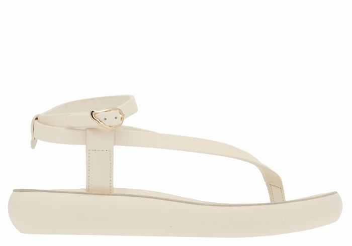 Ancient Greek Sandals Salomi Comfort Women Ankle Strap Sandals White | JJI388TG