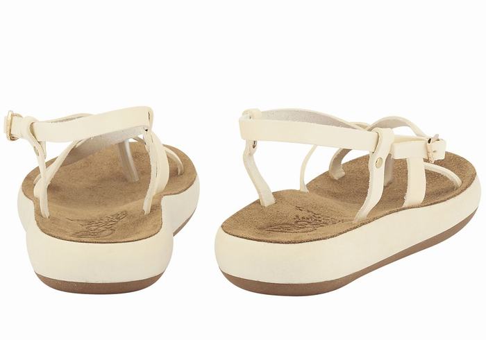 Ancient Greek Sandals Semele Comfort Women Back-Strap Sandals White | YIQ746ZB