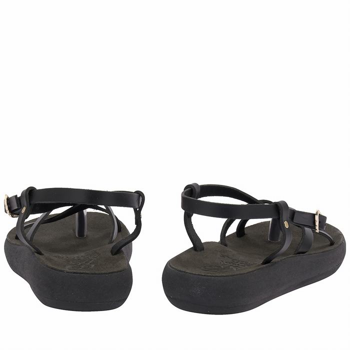 Ancient Greek Sandals Semele Comfort Women Back-Strap Sandals Black | SNB7549LC