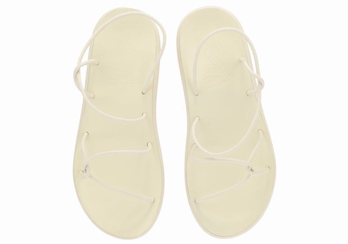 Ancient Greek Sandals Taxidi Comfort Women Back-Strap Sandals White | EQX712JV