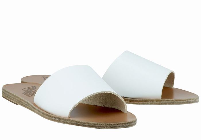 Ancient Greek Sandals Taygete Women Slide Sandals White | OVS2042MZ