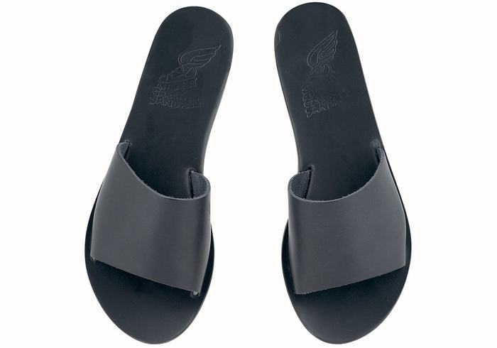 Ancient Greek Sandals Taygete Women Slide Sandals Black | XLG9346LT