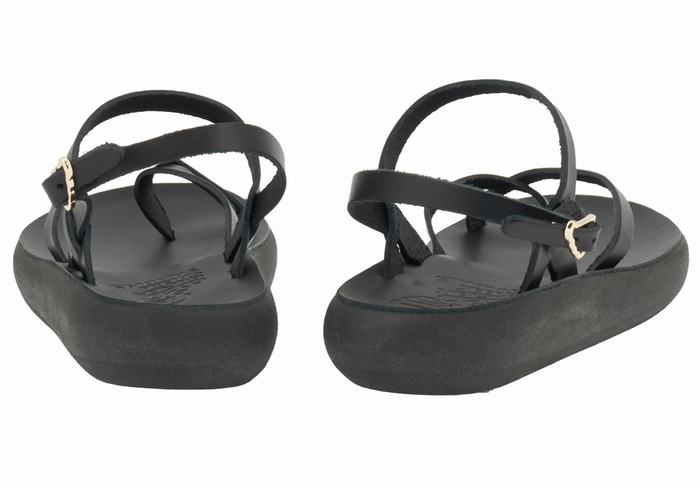 Ancient Greek Sandals Tereza Comfort Women Back-Strap Sandals Black | KEL2814YQ