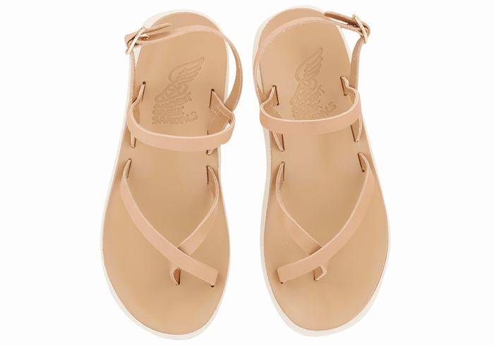 Ancient Greek Sandals Tereza Comfort Women Back-Strap Sandals Beige | SND6557DZ