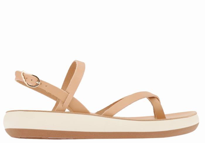 Ancient Greek Sandals Tereza Comfort Women Back-Strap Sandals Beige | SND6557DZ