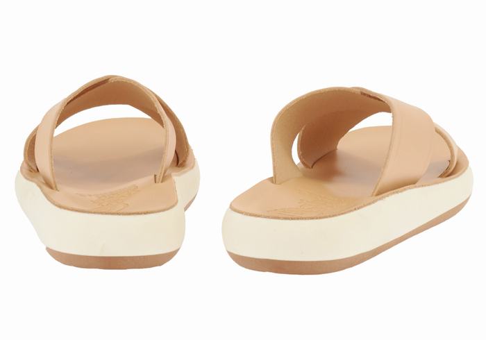 Ancient Greek Sandals Thais Comfort Women Slide Sandals Beige | FLC7042HS