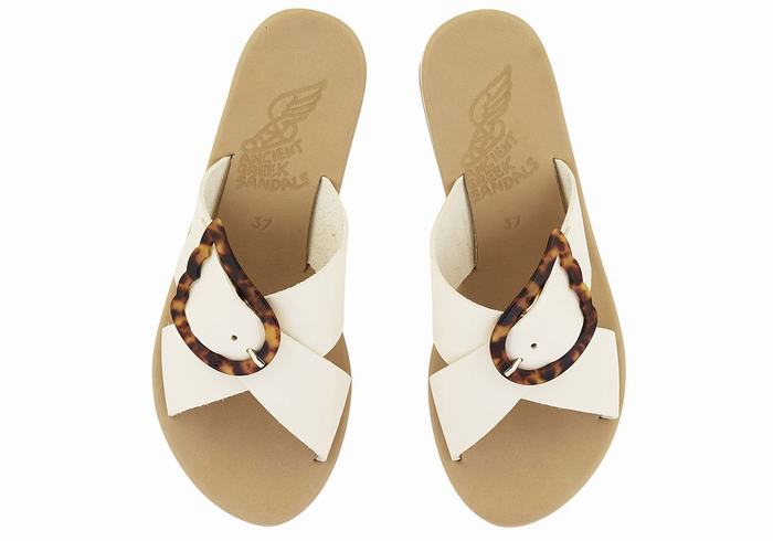 Ancient Greek Sandals Thais Rainbow Women Wedge Sandals White Beige | DNH142WT