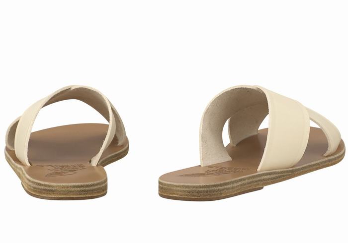 Ancient Greek Sandals Thais Women Slide Sandals White | DXJ4484LR