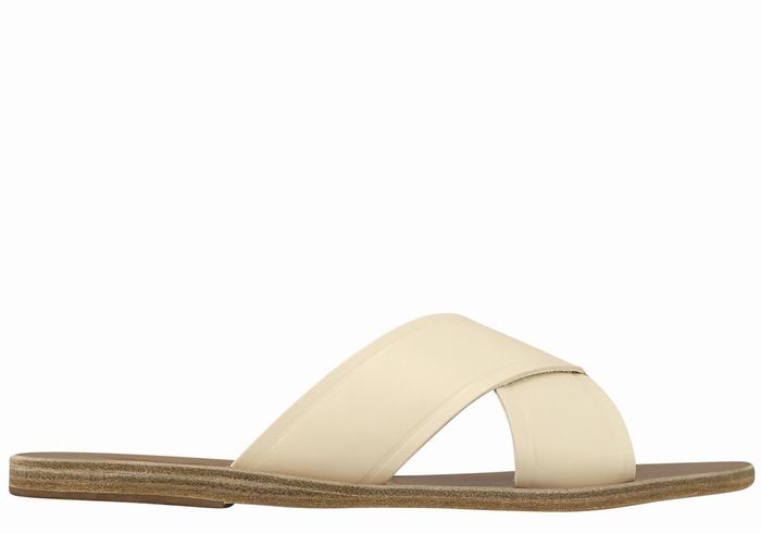 Ancient Greek Sandals Thais Women Slide Sandals White | DXJ4484LR