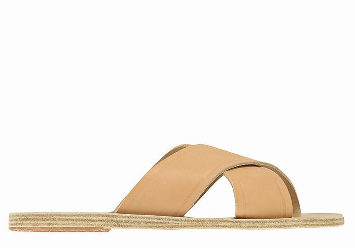 Ancient Greek Sandals Thais Women Slide Sandals Beige | RMC637KL