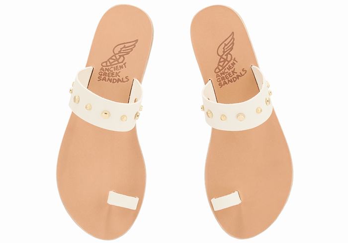 Ancient Greek Sandals Thalia Bee Women Toe-Post Sandals White | GLP2541ND