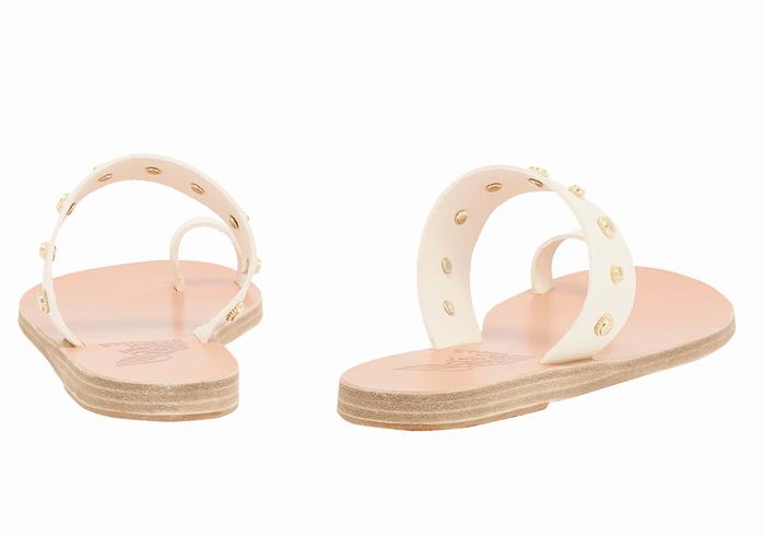 Ancient Greek Sandals Thalia Bee Women Toe-Post Sandals White | GLP2541ND